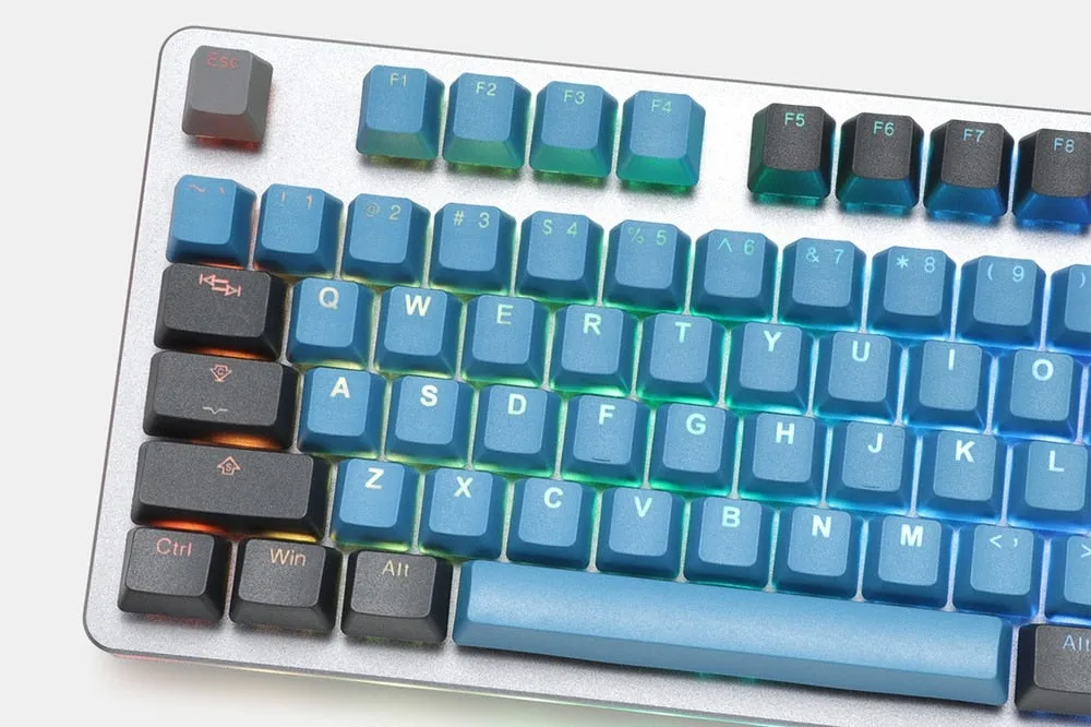 taihao pbt doubleshot keycaps Deep Forest Blue Green Backlit oem profile