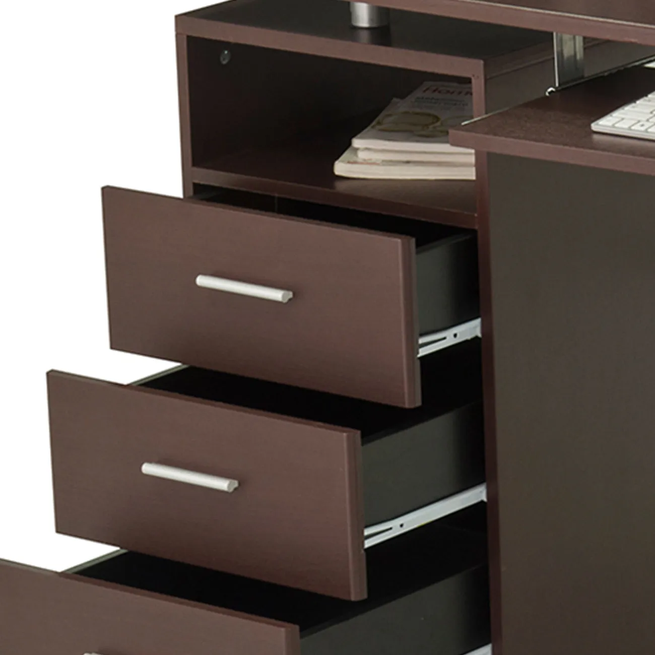 Tech Max Desk With Ample Storage - Chocolate