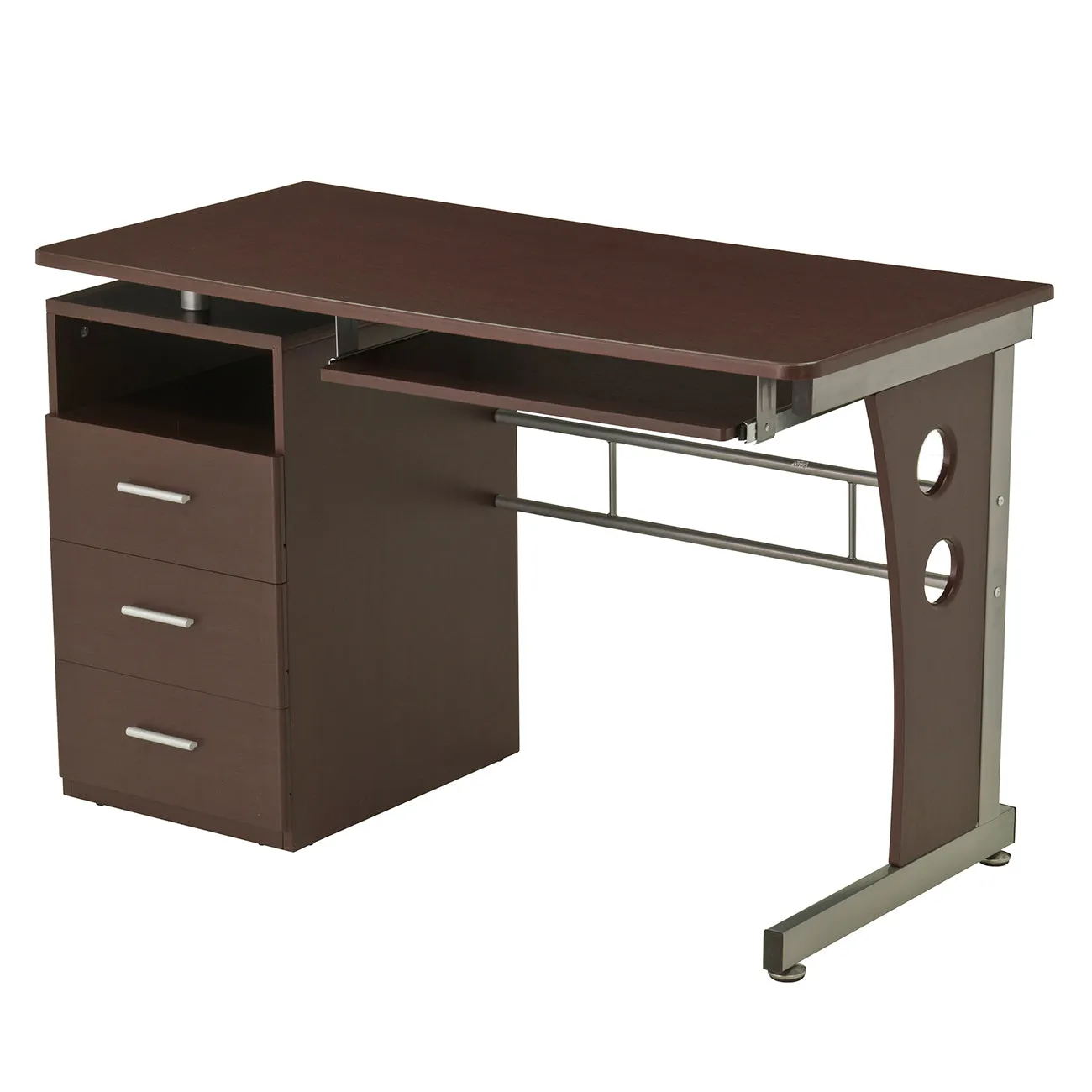 Tech Max Desk With Ample Storage - Chocolate