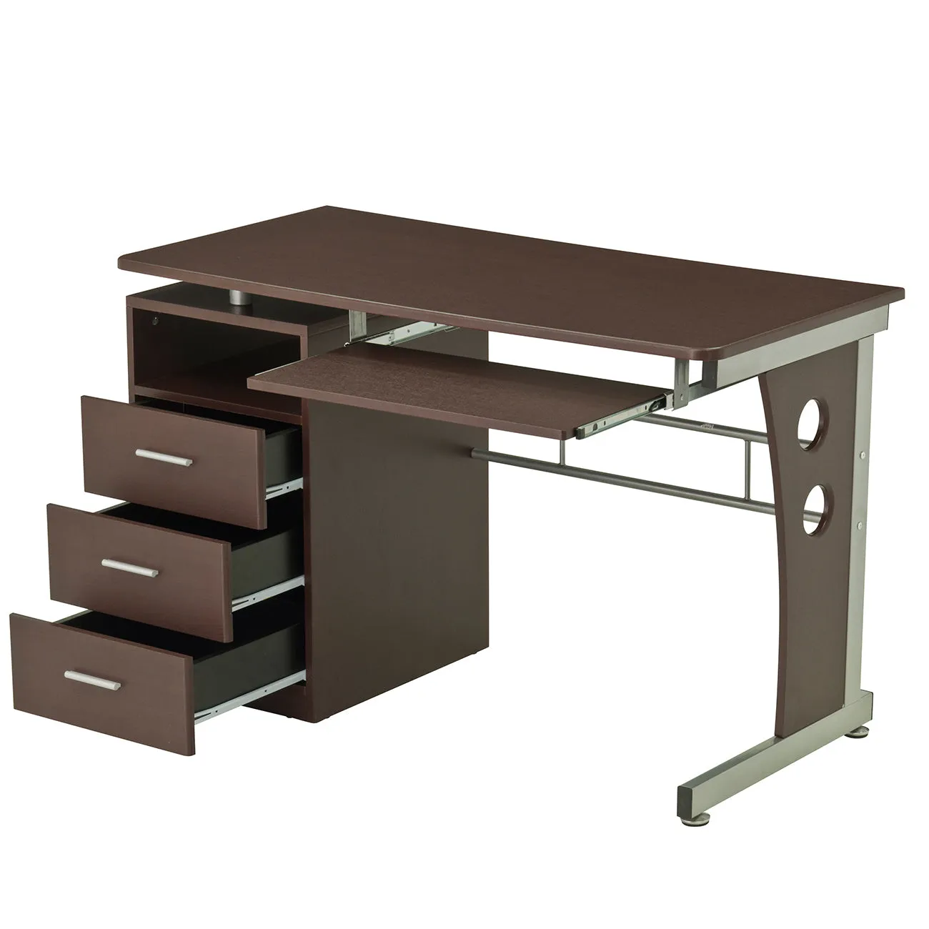Tech Max Desk With Ample Storage - Chocolate
