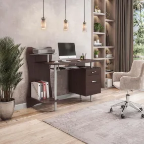 Techni Mobili Stylish Computer Desk withStorage, Chocolate
