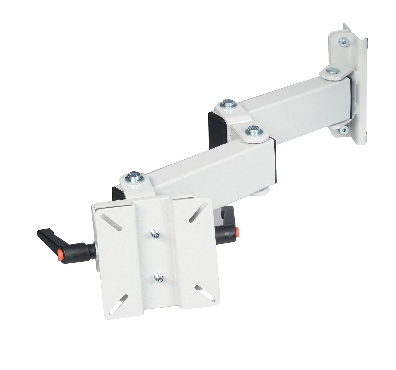 Treston LCD holder with double arm (Vesa 75/100), attaches to slotted uprights