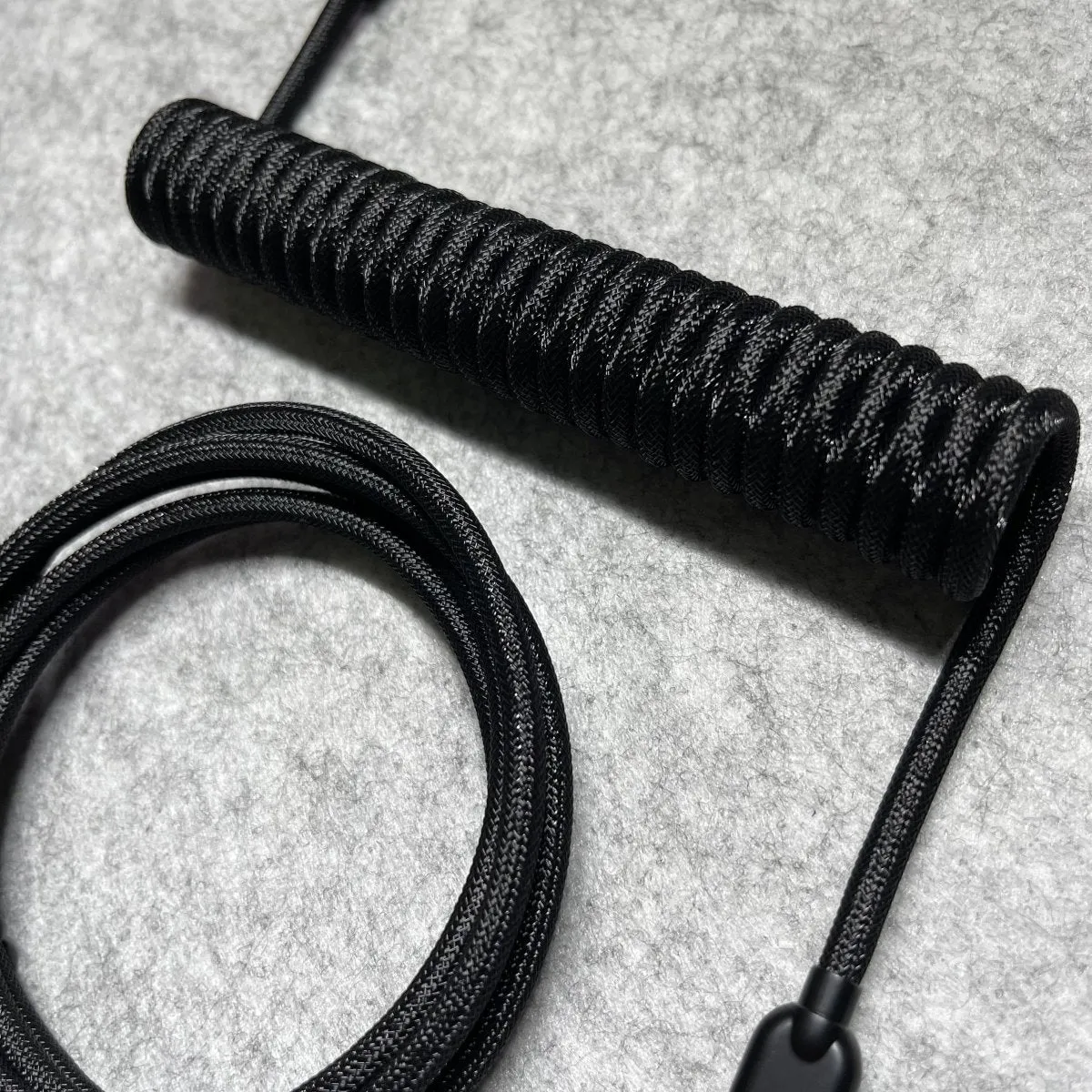 Triple Black Mini XLR Mechanical Keyboard Coiled Cable