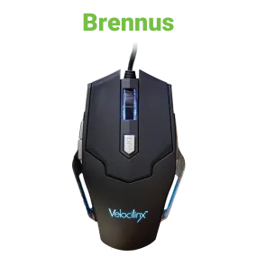 Velocilinx Brennus VXGM-MS5B-10K-BK Optical Gaming Mouse, Silver and Black