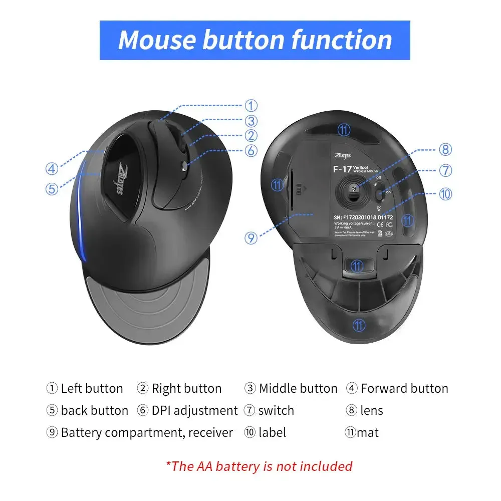 Vertical Mouse – Ergonomic 6-Button.
