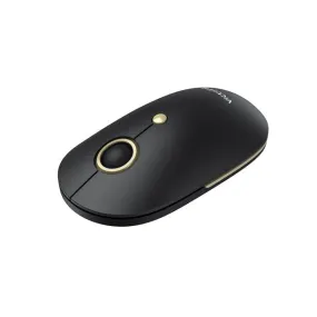 VictSing 2.4G Slim Wireless Mouse – Silent, Noiseless Computer Mouse with Quiet Click, Mini Optical Portable Travel Cordless Mice with 5 Level Adjustable DPI Black Gold