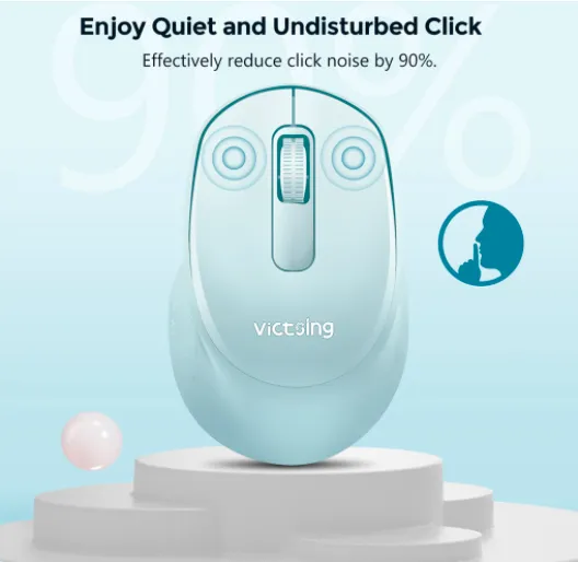 VicTsing Mini Ergonomic Wireless Mouse, Mint Green