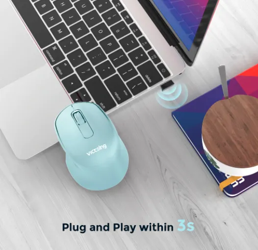VicTsing Mini Ergonomic Wireless Mouse, Mint Green