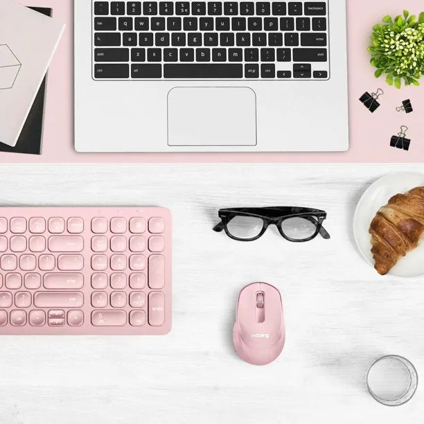 VicTsing Mini Ergonomic Wireless Mouse, Pink