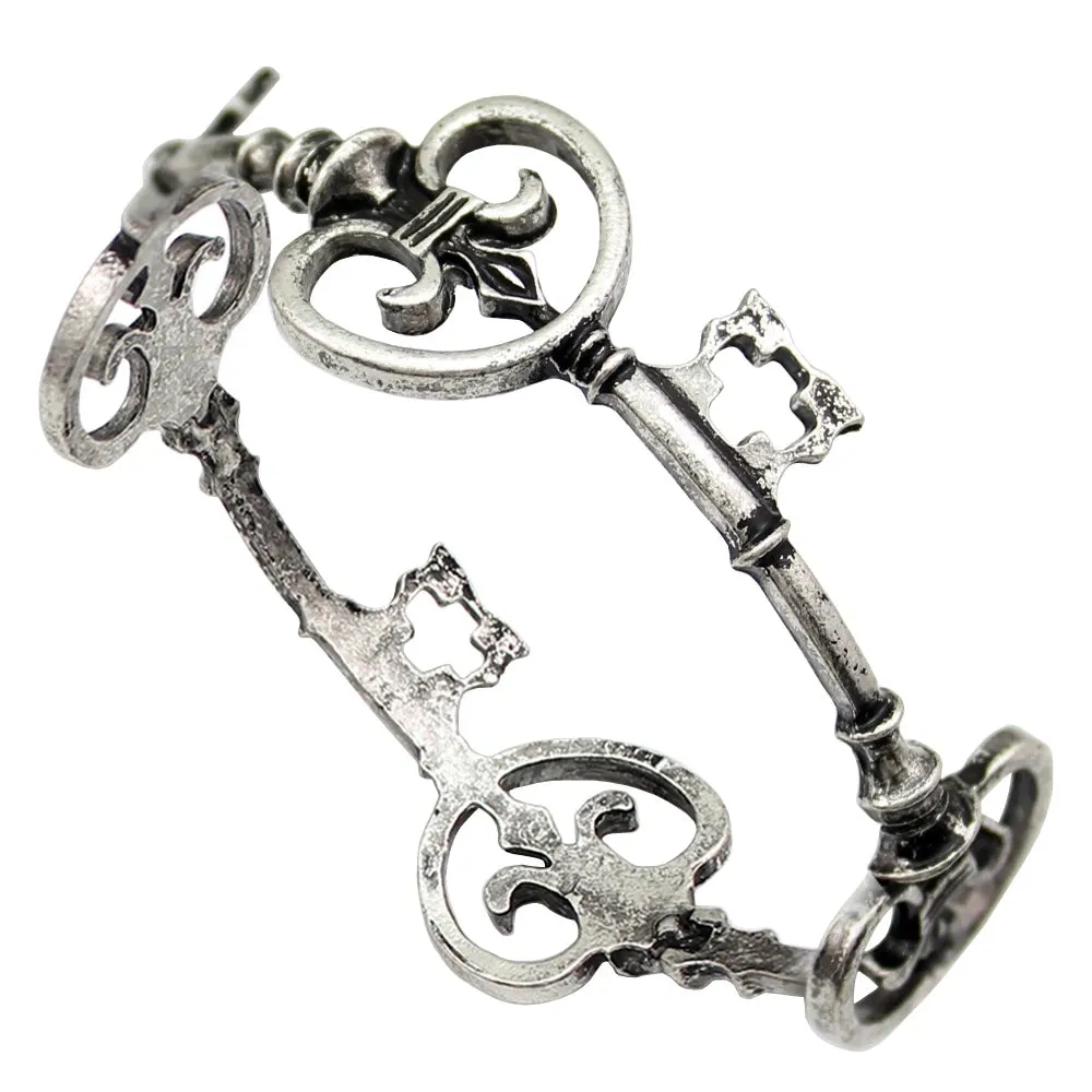 Vintage Victorian key bracelet