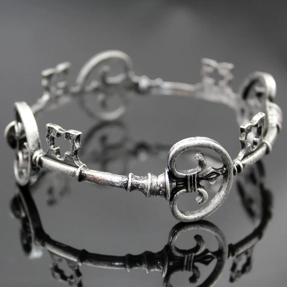 Vintage Victorian key bracelet