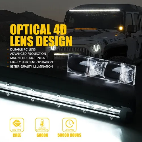 Xprite C6 Sunrise Series Single Row Spot Light Bar with Amber Back Light